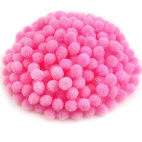 TOAOB 300 peças pompons de cor rosa de 1,5 cm bolas de feltro pompons para decorações artesanato criativo e decorações bricolage