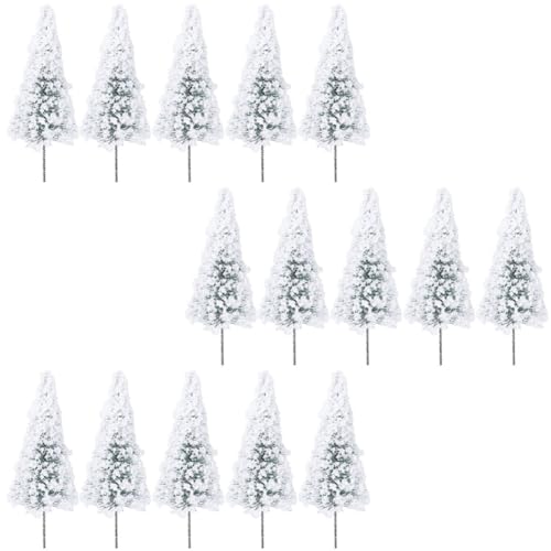 Zerodeko 15pcs Modèle d'arbre Miniature de Cèdre Blanc en Fil et Éponge 1:100 pour Décor de Paysage et Maquette de Train
