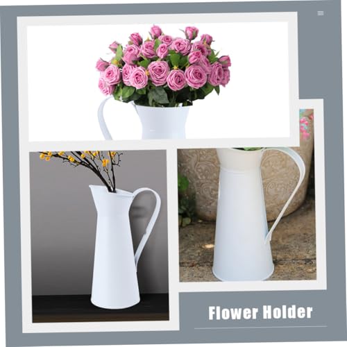 Vase blanc en fer de qualité supérieure design rétro salon - 3