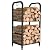 Firewood Rack Indoor, 2 Tier Firewood Rack Firewood Holder Small Firewood Rack Outdoor Wood Storage for Fireplace