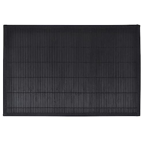 vidaXL 6X Salvamanteles Rectangulares Manteles Individuales para Platos Protector de Mesa de Bambú Accesorio de Cena 30x45 cm Negro