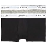 Calvin Klein Low Rise Trunk 2PK Calzoncillos, Black/Grey Heather, XL para Hombre