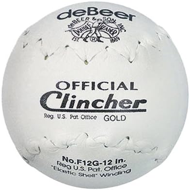 Debeer 12 Specialty Gold Clincher Softballs 6 Pk WHITE - WHITE STITCH PACKAGE OF 6 - 12 LEATHER