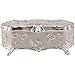 HIONJIN Vintage Fashion Box White Enamel Zinc-alloy Metal Trinket Box Flower Carved Toothpick Storage