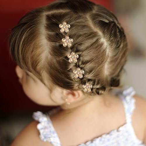 Mini Pinzas de Pelo Cristal con Flores - 20 Pzs miniatura 5