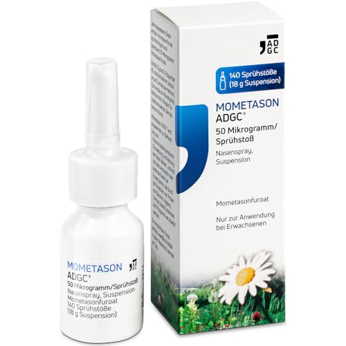 MOMETASON ADGC 18g – Heuschnupfenspray zur Linderung von Allergie Symptomen wie Schnupfen, verstopfter, laufender Nase, Juckreiz und Niesen - macht nicht müde und ist gut verträglich - 140 Sprühstöße