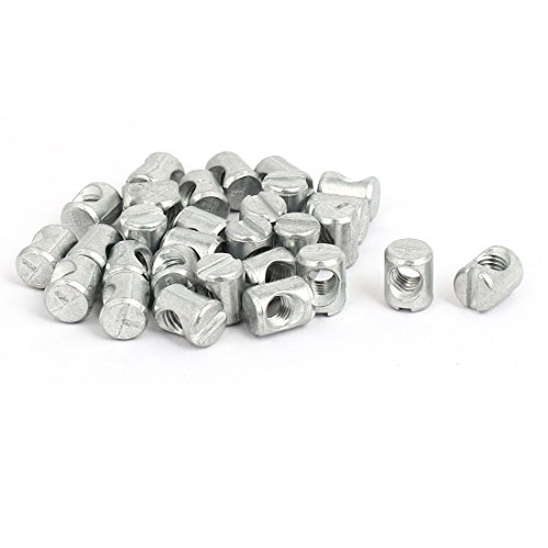 Aexit M5 x quality Parts 10mm Cross Dowel Slotted Metal docking connecting Nuts 30PCS for Furniture Bed Chair Model:63as501qo727