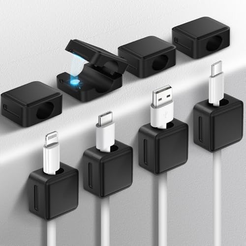 aceyoon 120 Pezzi Supporto Per Cavi Autoadesivo, Set Di Gestione Cavi Trasparente Per Scrivania In 3 Dimensioni aceyoon (Piccolo/Medio/Grande), Clip E Morsetti Per Scrivania, Ufficio & Casa