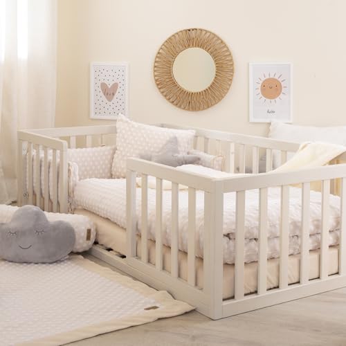 Lit Montessori au sol roba 70x140 cm stone washed avec sommier robuste