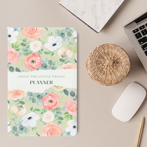 Image of LAURET BLANC 12Months Undated Planner, 12 Monthly Spreads, 52 Weekly Spreads, Habit Tracker, Utility Pages, Paperback (Enjoy The Little Things.)