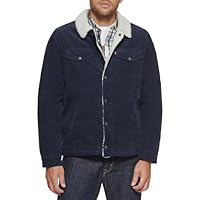 Levi's Men's Corduroy Sherpa Trucker Jacket, Navy, Small