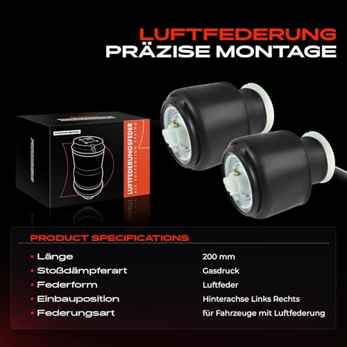 Frankberg 2x Luftfederung Luftfeder Hinterachse Kompatibel mit 5er Gran Turismo F07 520 528 530 535 550 2009-2017 5er Touring F11 518 520 523 525 528 530 535 550 2009-2017 Replace# 37106781827