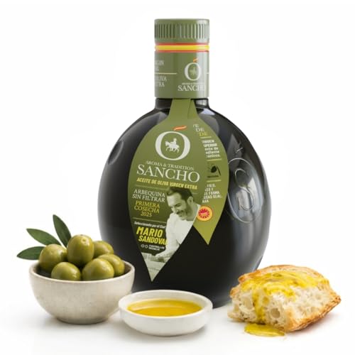 Aceite de oliva virgen extra arbequina 1 x 500 ml botella de vidrio | Primera Cosecha Mario Sandoval | Medalla Plata EVOOLEUM 2025 | aove gourmet extraído en frío | aceite premium español.