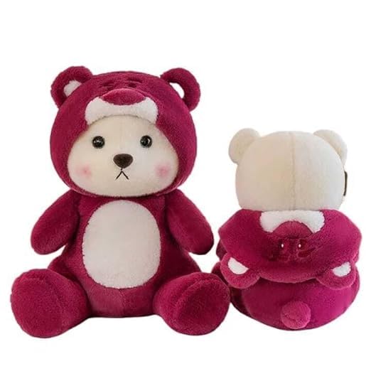 Image of ZEXSAZONE Toy Cute I Love You Teddy Colored Huggable Bear Hoodie | 30 cm | Plushie Soft Toys for Kids | Plush Soft Toys for Baby Boys and Girls Kids - Teddy | Best Valentine Gift (RED)