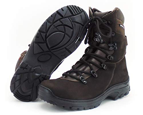 Bota Coturno Militar Com Zíper Lateral Cano Médio Couro