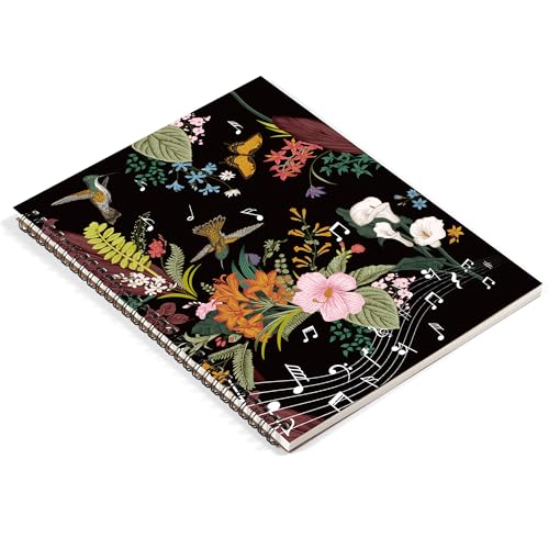 MAXCURY Blank Sheet Music Composition Manuscript Staff Paper Art Music Notebook Black 100 Pages 26x19cm (Flora) - Image 5