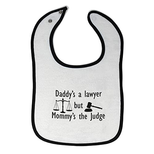Toddler & Baby Bibs Burp Cloths Dad Daddy's A Lawyer but Mommy's Judge Dad Funny Style D Cotton Baby Items for Baby Girl & Boy White Black Design Only