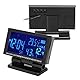 Multifunktionales 12V Auto Auto LCD Digitaluhr Thermometer Hygrometer Wettervorhersage Temperatur Spannungsmesser Monitor