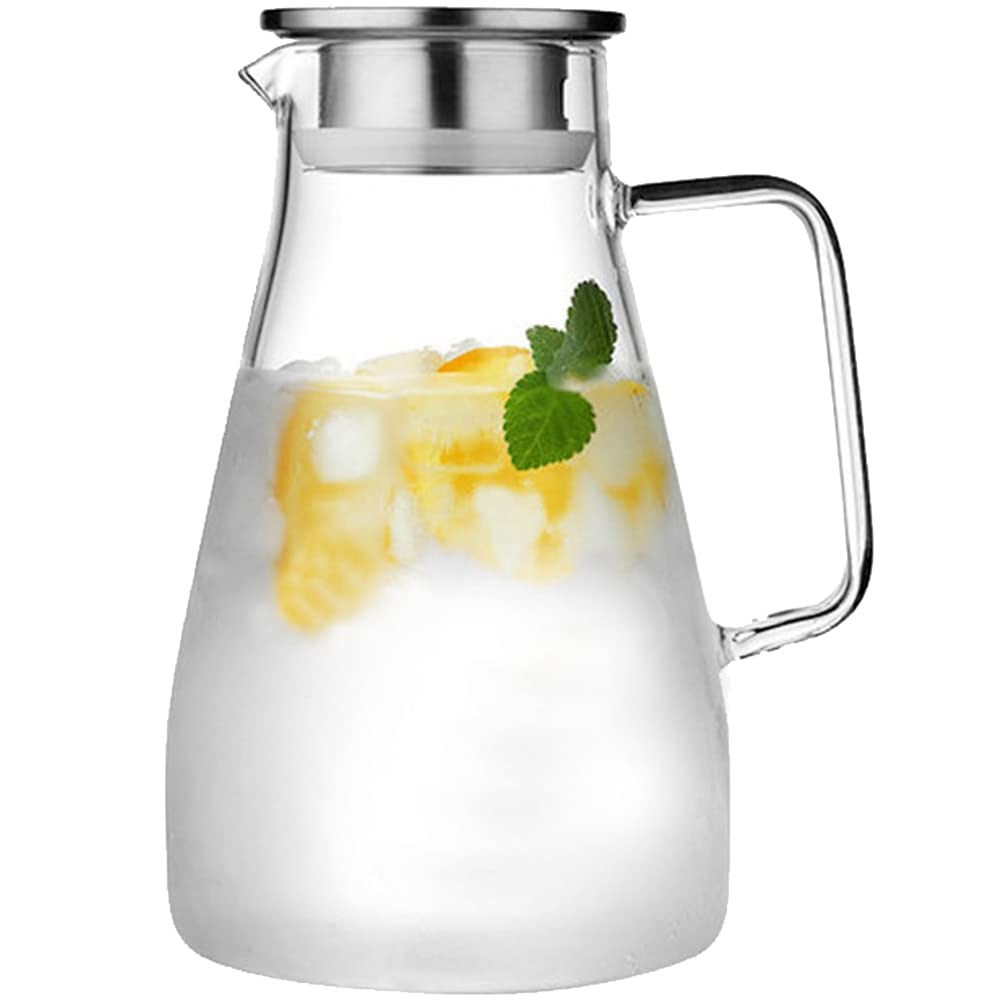 CTRLZS Glass Carafe, Water Carafe with Lid, Heat Borosilicate Carafe, Shared Hot and Cold Kettle, for Milk,Coffee