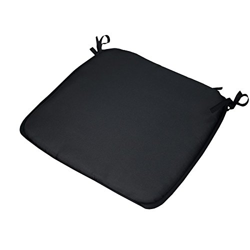 Beautissu 8er Set gepolsterte Stuhlkissen Sitzkissen - 2cm dick - mit 4 Befestigungsbändern - schwarz - viele Farben erhältlich