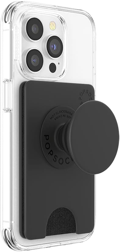 Miniatura 3 de PopSockets Cartera para teléfono con agarre expansible para teléfono, tarjetero para teléfono - Nubes rosas