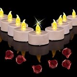 Battery Operated Tea Lights Candles: 50Pack Flameless Led Tea Light Realistic and Bright Flickering