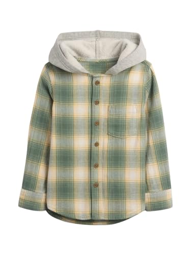 GAP Baby Boys Long Sleeve Flannel Button-Down Shirt Laurel Wreath Grn 17-6 18-24M