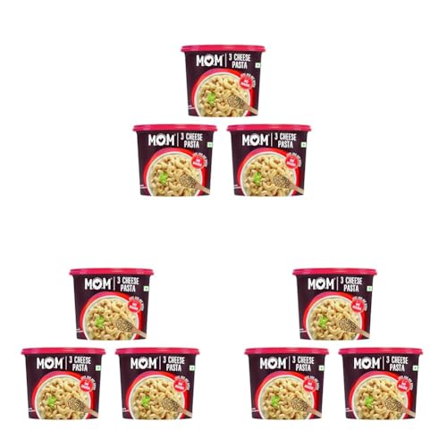 Image of MOM - Meal of the Moment, 3 Cheese Pasta, 65 / 74g (Pack of 9) - Ready to eat | No added Preservatives | Instant Meals | 100% durum wheat