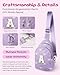 Initial A Crossbody Bag Corduroy Strawberry Bow Playful Trendy Fashion Shoulder Bag Suitable for Girls, Girlfriend Gift (Purple)