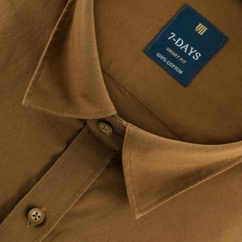 Image of 7-DAYS Men's 100% Cotton Full Sleeve Shirt for Men | Premium Plain Shirt | Tailored Fit (Between Slim & Regular) | Stylish Office & Casual Wear | with Pocket