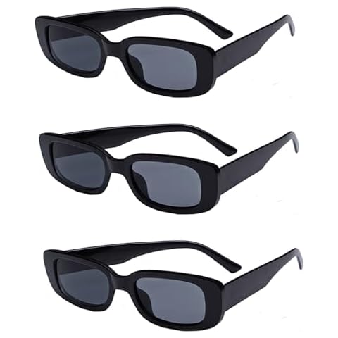 3 Pack Retro Rectangle Sunglasses by Jxuane Cover