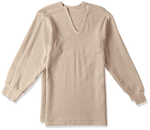 快適キルト遠赤加工 ダイヤ柄 肌面:綿100% 長袖U首 RP63102