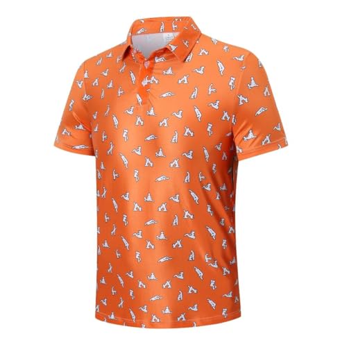 Polo de golf élégant MOXILYN à manches courtes avec imprimé exclusif et finitions soignées XL