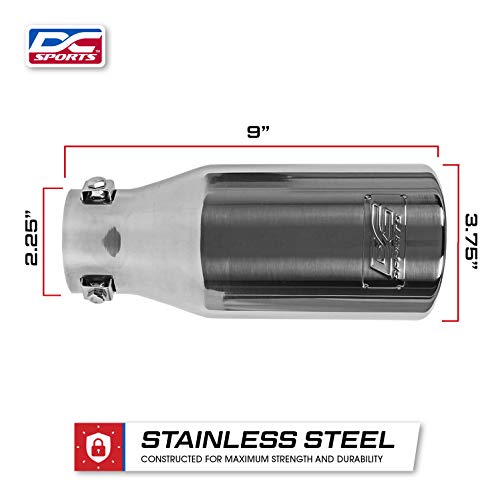 Dc Sport Polished Stainless Universal Bolt On Exhaust Slant Cut Tip 2.25" Inlet 3.75" Outlet #TOP2