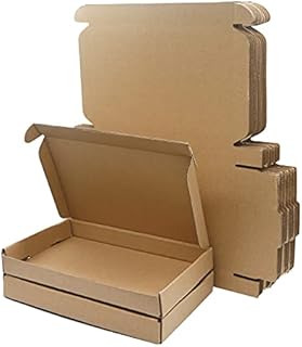 Corrugated Cardboard Shipping Boxes, 200x121x23mm Royal Mail Large Letter PiP Postal Boxes for Posting, Brown Packaging Mailing Boxes for Business, Storing or Gift (Pack of 25)