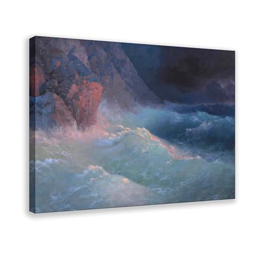 Impression sur toile tempête mer Noire Ivan Aivazovsky cadre déco salon