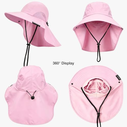 Image of Solaris Sun Hat with Neck Flap, UPF 50 Sun Protection Lightweight Sun Cap for Men Women, Wide Brim Hat for Fishing Hiking