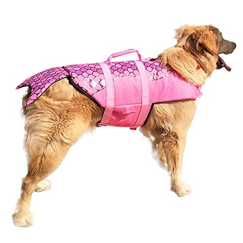 TOPmontain Colete salva-vidas para cães, macacão de flutuação esportivo ajustável para animais de es