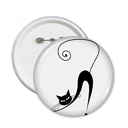 Cadeau Halloween original : 5 badges chat noir ronds pour customiser un sac
