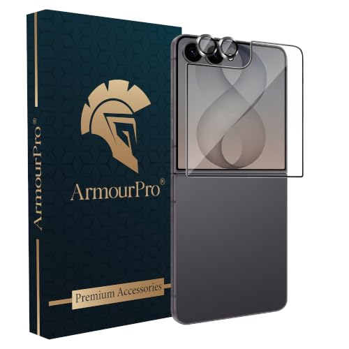 Image of ArmourPro Edge to Edge Tempered Glass for Samsung Galaxy Z Flip 8 with Black Camera Ring Guard, 9H Screen Protector, Anti-Scratch, Anti-Fingerprint, Bubble-Free Installation Kit