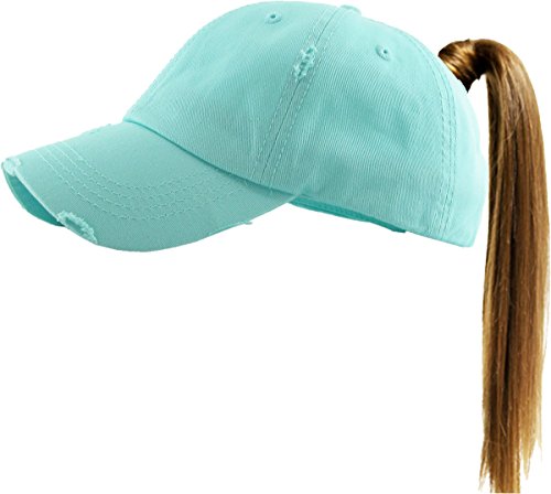 Image of Classic Plain Ponytail Messy High Bun Headwear Adjustable Cotton Trucker Mesh Glitter Hat Baseball Cap
