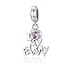 Produktbild 925 Sterling Silber Charm Bead Inlay farbiger Zirkon "Ich liebe meine Familie" Charms Perlen Anhänger Kompatibel Europa Armband & Halskette Geburtstag Weihnachten Valentinstag Thanksgiving Geschenke