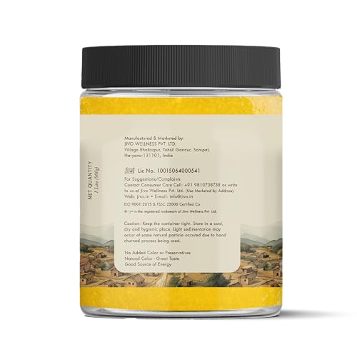Image of Jivo Desi Ghee 1 Litre | Traditional Preparation from Desi Cow Milk | Suitable for Cooking, Frying & Baking | Authentic Aroma and Flavor | Ideal for Indian and Continental Recipes