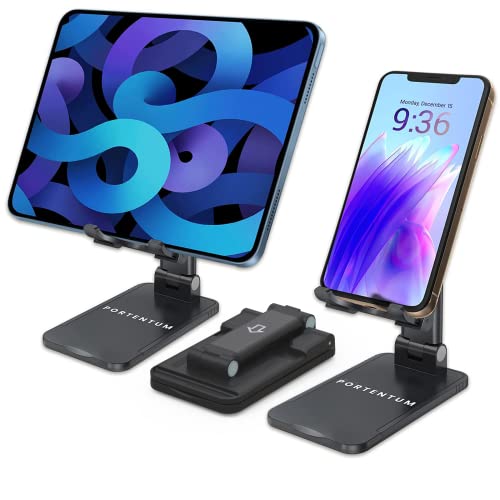 Soporte Movil, Soporte Tablet Ajustable - Plegable Soporte de Escritorio Soporte para Teléfono Super Estable Compatible con iPad, iPhone, Samsung, multidispositivo hasta 12.9'