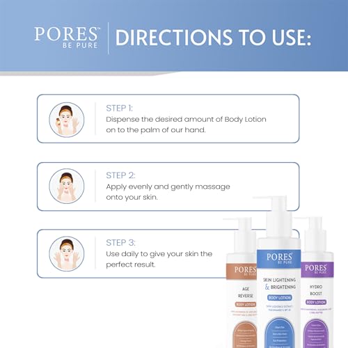 Image of PORES Be Pure Skin Lightening & Brightening Body Lotion with Liquorice Extract, Niacinamide & SPF 20 | Tan Removal, Even Skin Tone & Sun Protection | No Parabens & Silicones - 250ml