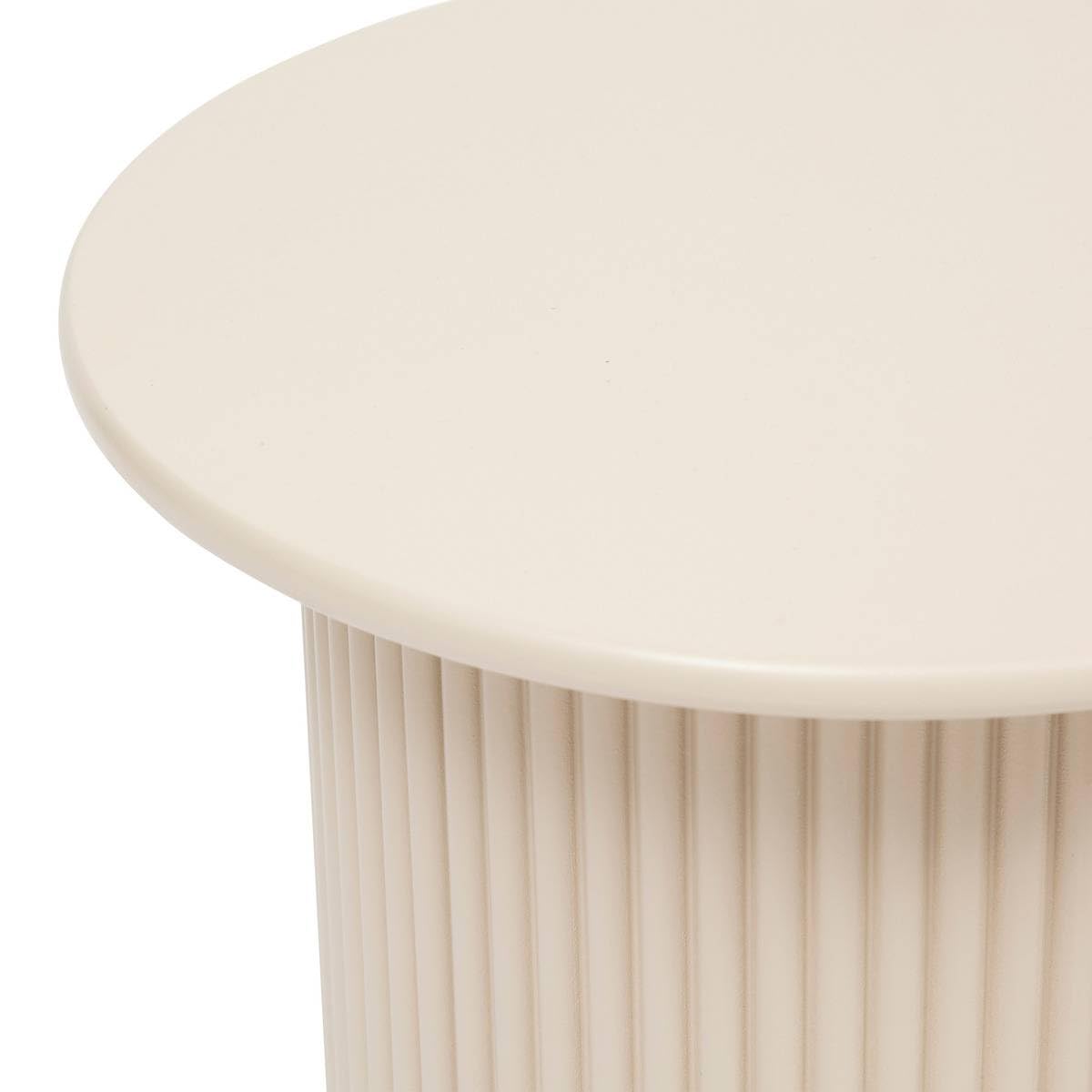 Atmosphera - Set de 2 Tables Gigognes Eino Beige, Rondes, D 40 cm, Design Cannelé - pour Salon, Chambre, Table d'Appoint