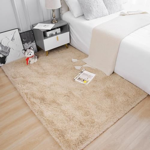 Image of 3x5 feet Soft Area Rug for Living Room and Bedroom, Modern Indoor Floor Carpet with Non-Slip Backing, Comfortable Decorative Home Decor Rug, Easy Clean & Durable- (Beige, Rectangular)