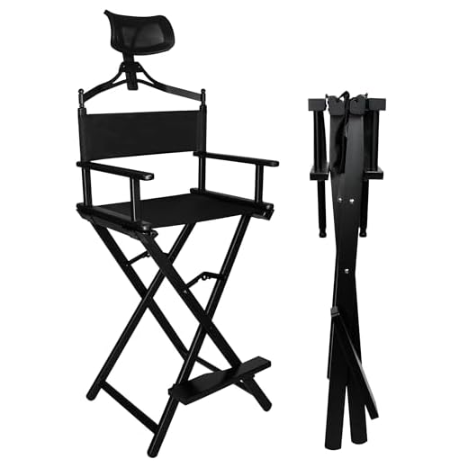 Tresice Francia - Silla de Maquillaje de Aluminio con reposacabezas Plegable