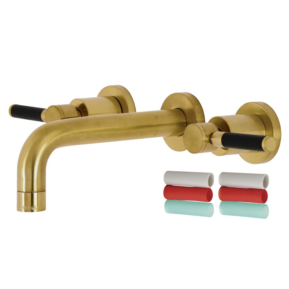Robinet de salle de bain mitigeur laiton brossé 2 poignées Concord