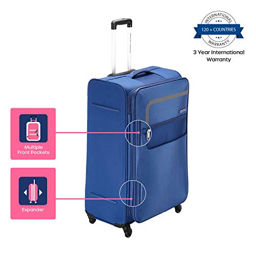 Image of American Tourister Geneva Polyester 56 cms Blue Softsided Cabin Luggage (FW0 (0) 01 001)